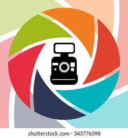 Camera concept and technology icons design, vector illustration 10 eps graphic.