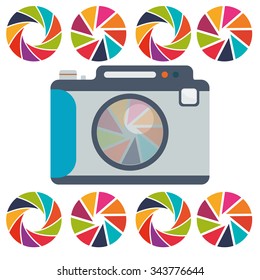 Camera concept and technology icons design, vector illustration 10 eps graphic.