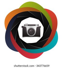 Camera concept and technology icons design, vector illustration 10 eps graphic.