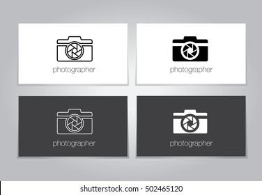 Camera conceptual logo for photographer. Vector illustration