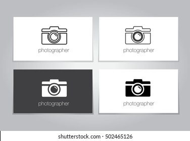 Camera conceptual logo for photographer. Vector illustration