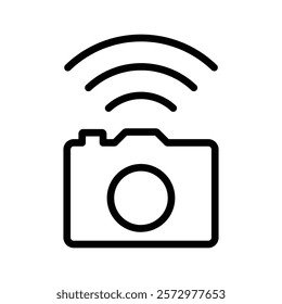 Camera connection icon flat editable icon mark