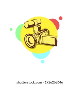 Camera Content Creator Logo Design Vector