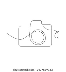Cámara contínua línea contorno dibujo ilustración vectorial imagen dibujada a mano minimalista