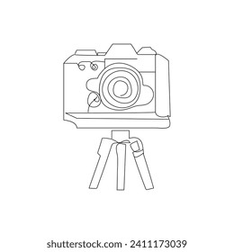 Cámara contínua ilustración vectorial de una línea