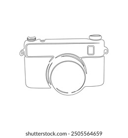 Camera Continuous One Line Drawing. Camera Simple Line Art Illustration for Logo, Print, Poster, Banner in Minimalist Modern Design. Vector EPS 10