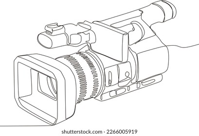  Camera Continuous Single Line Icon,graphic vector illustration