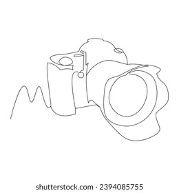 Camera Continuous single  line vector art drawing and illustration
