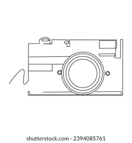 Camera Continuous single  line vector art drawing and illustration
