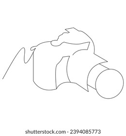 Camera Continuous single  line vector art drawing and illustration

