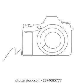Camera Continuous single  line vector art drawing and illustration
