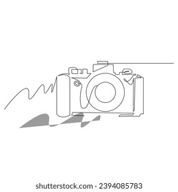 Camera Continuous single  line vector art drawing and illustration
