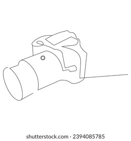 Camera Continuous single  line vector art drawing and illustration
