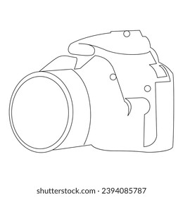 Camera Continuous single  line vector art drawing and illustration

