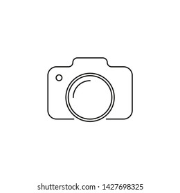 camera contour icon on white background vector illustration