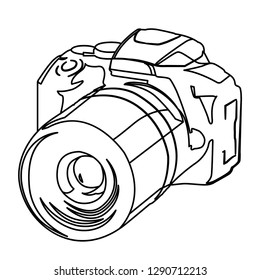 camera contour vector illustration isolated