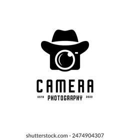 Camera and cowboy hat logo