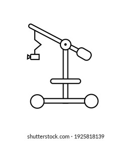 Icono de grúa de cámara en un fondo blanco