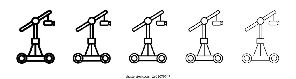 Camera crane icon Symbol mark in Outline style