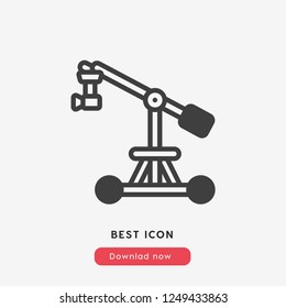 camera crane icon vector. Drone symbol. Camera crane. Linear style sign for mobile concept and web design. Drone camera symbol logo illustration. vector graphics - Vector.