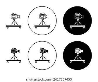 conjunto de ilustración vectorial de la grúa de cámara. Inicio de sesión de Film Crane adecuado para aplicaciones y estilo de diseño de interfaz de usuario de sitios web.