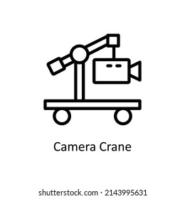 Camera Crane vector outline icon for web isolated on white background EPS 10 file