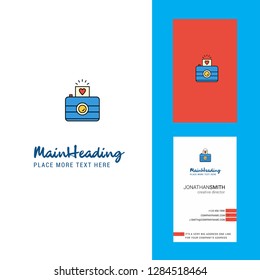 Camera Creative Logo and business card. vertical Design Vector
