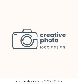 Camera creative logo vector design