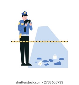 Camera At A Crime Scene Vector illustration. EPS 10 file			
