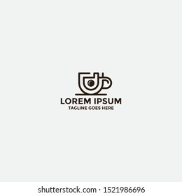 Camera cup logo designs concept. Coffee restaurant logo template - vector