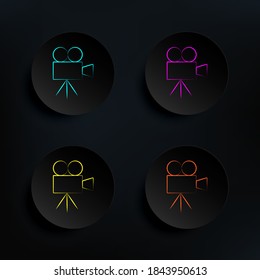 Camera dark badge color set icon. Simple thin line, outline vector of wedding icons for ui and ux, website or mobile application
