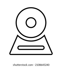 Camera, degree line icon. Outline vector.