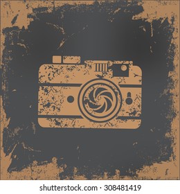 Camera design on old paper background,vector