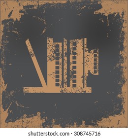 Camera design on old paper background,vector