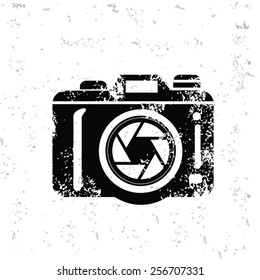 Camera design on old paper,grunge vector