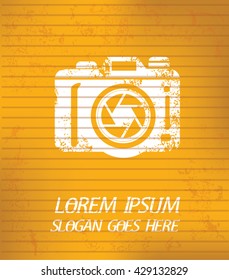 Camera design on yellow background,vector