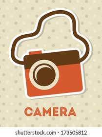 camera design over beige  background vector  illustration   