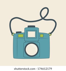 camera design over beige background vector  illustration   