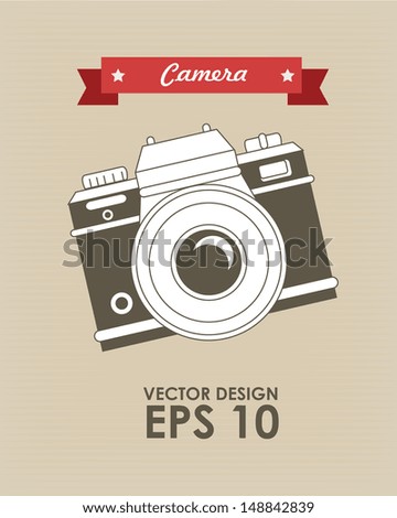 camera design over beige background vector illustration