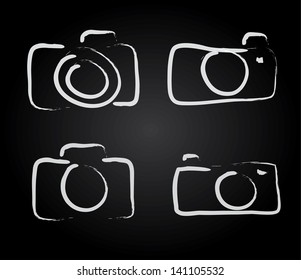 camera design over black background vector illustration