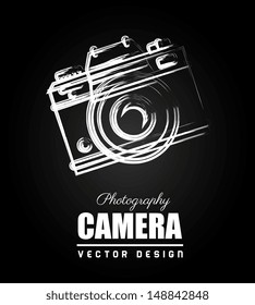 camera design over black background vector illustration