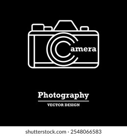 camera design over black background vector illustration