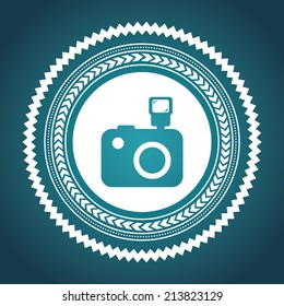 camera design over blue background vector illustration