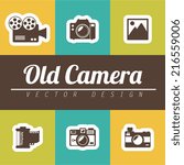 Camera design over colorful background, vector illustration