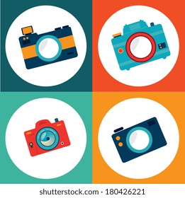 camera design over colorful  background vector  illustration   