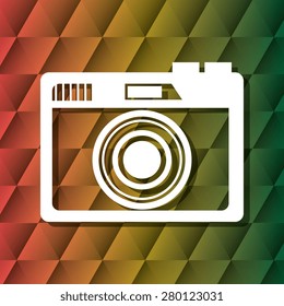 Camera design over colorful background, vector illustration.