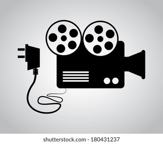 camera design over gray background vector illustration