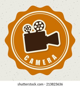 camera design over gray background vector illustration