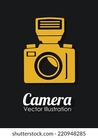 Camera design over gray background, vector illustration