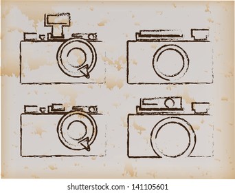 camera design over vintage background vector illustration